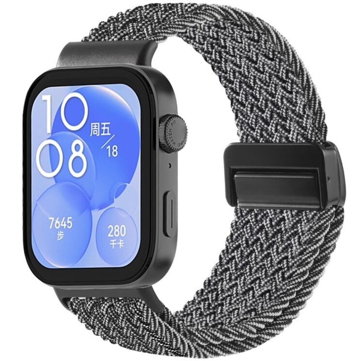 Ремешок Deexe Knitted Strap для Huawei Watch Fit 3 / Fit 4 / Fit 4 Pro - Grey: фото 2 из 7
