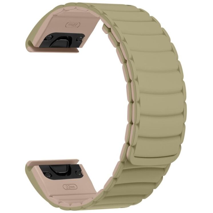 Ремешок Deexe Magnetic Band для часов Garmin c креплением Quick Fit 26mm - Light Brown: фото 2 из 4