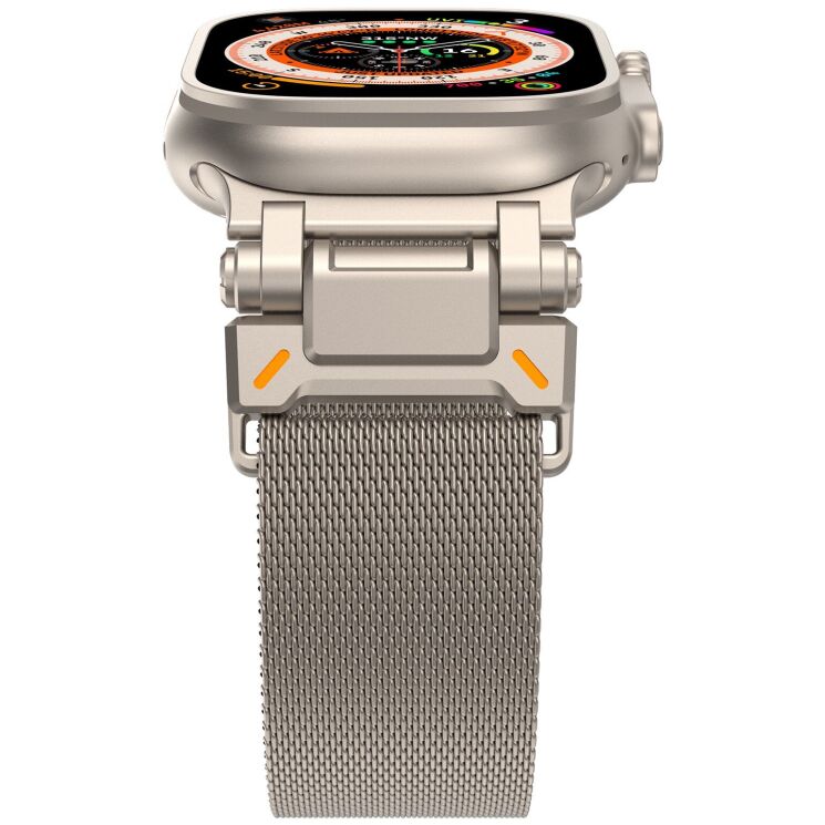 Ремінець Deexe Milanese Design для Apple Watch 46 / 45 / 44 / SE 44 / 42 (Series 1-3) / Ultra / Ultra 2 / Ultra 3 - Titanium: фото 5 з 8