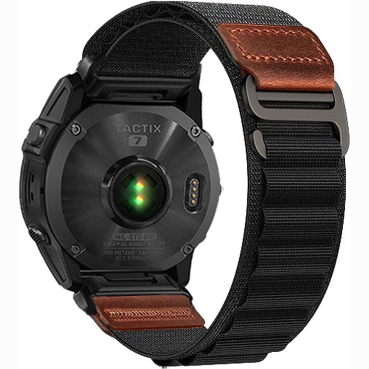 Ремінець Deexe Nylon Leather для Garmin з кріпленням Quick Fit 26mm - Black (369112B) Ремінець Deexe Nylon Leather для Garmin з кріпленням Quick Fit 26mm - Black: фото 1 з 6