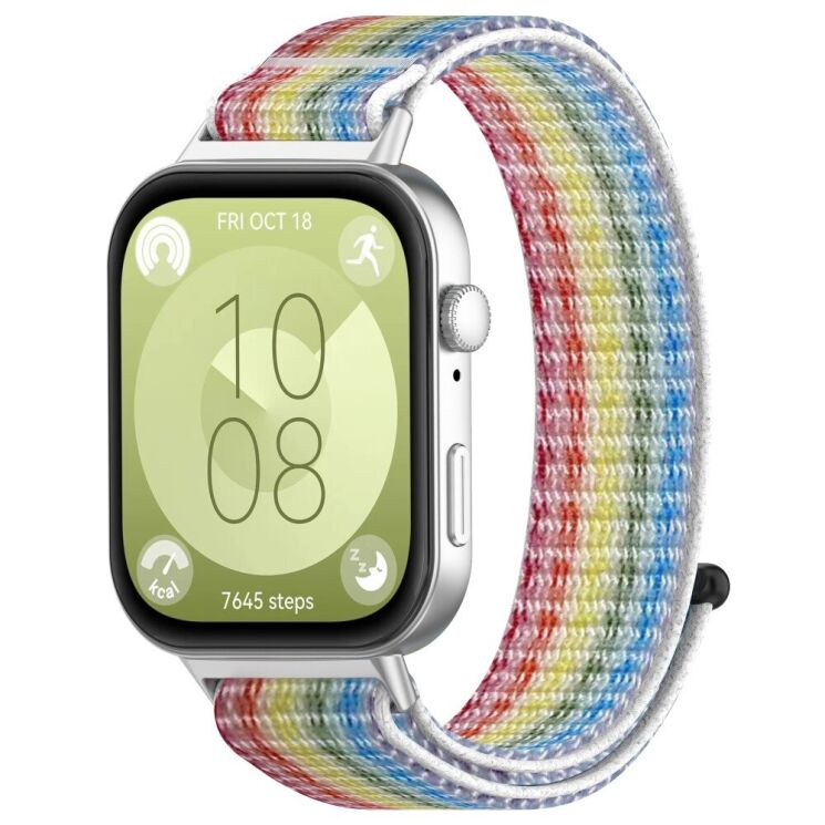 Ремінець Deexe Nylon Loop для Huawei Watch Fit 3 - Rainbow: фото 3 з 7
