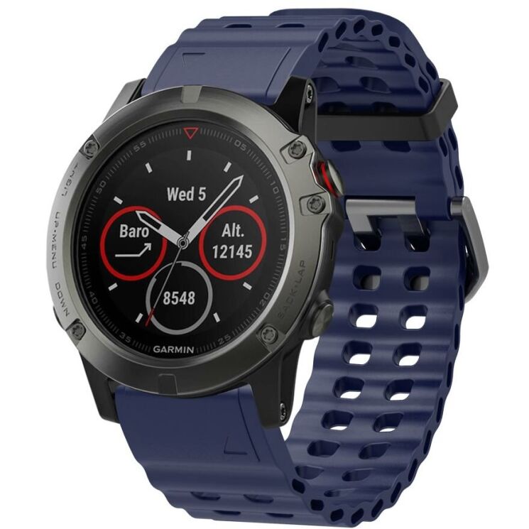Ремешок Deexe Ocean Strap для часов Garmin c креплением QuickFit 22mm - Midnight Blue: фото 4 из 6