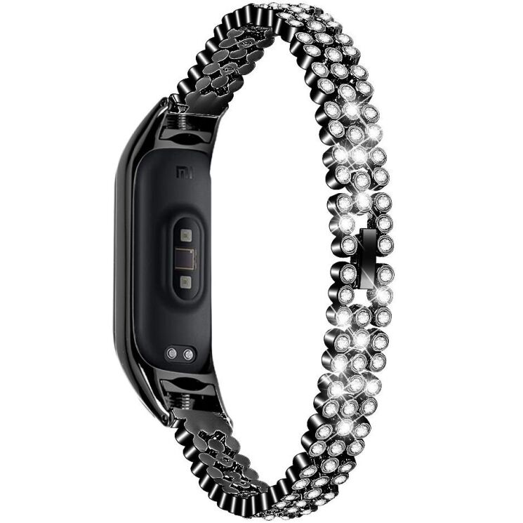 Ремешок Deexe Rhinestone для Xiaomi Mi Smart Band 8 / 9 - Black: фото 1 из 6