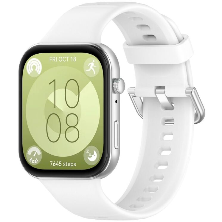 Ремешок Deexe Silicone Band для Huawei Watch Fit 3 / Fit 4 / Fit 4 Pro - White: фото 2 из 10