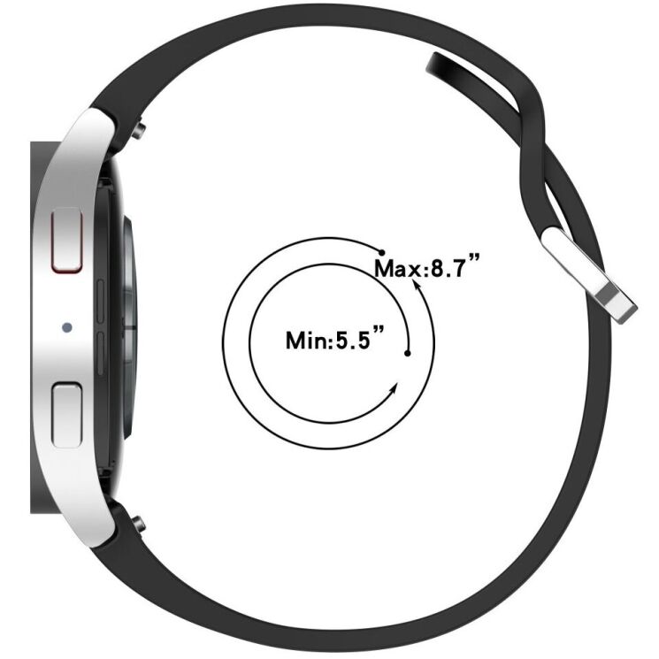 Ремінець Deexe Silicone Band для Samsung Galaxy Watch 4 / 4 Classic / 5 / 5 Pro / 6 / 6 Classic / 7 / FE - Green: фото 7 з 8