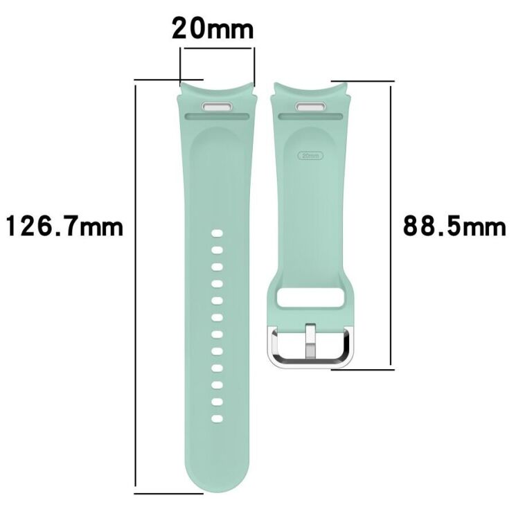 Ремінець Deexe Silicone Band для Samsung Galaxy Watch 4 / 4 Classic / 5 / 5 Pro / 6 / 6 Classic / 7 / FE - Green: фото 8 з 8