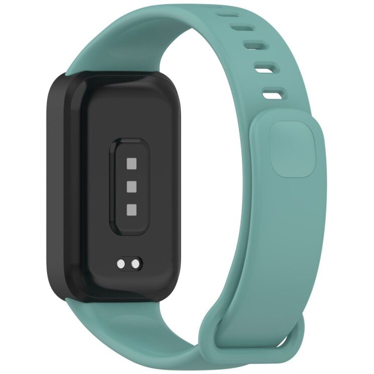 Ремешок Deexe Soft Touch для Xiaomi Mi Smart Band 9 Active / Redmi Band 3 - Black / Green: фото 1 из 12