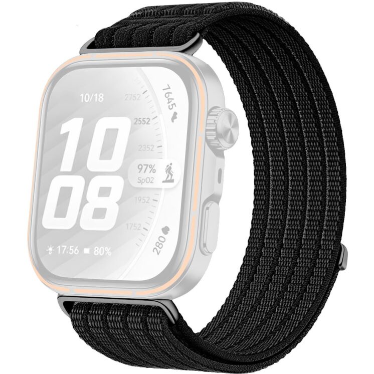 Ремешок Deexe Soft Weave для Huawei Watch Fit 4 Pro / Fit 4 / Fit 3 - Black: фото 1 из 5
