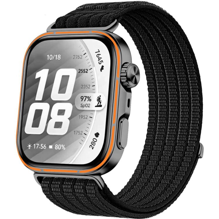 Ремешок Deexe Soft Weave для Huawei Watch Fit 4 Pro / Fit 4 / Fit 3 - Black: фото 2 из 5