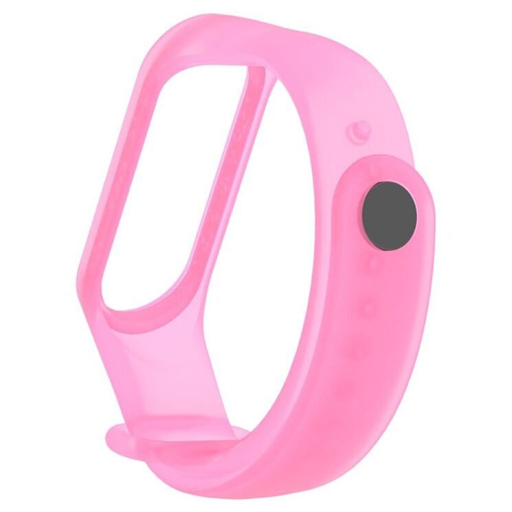 Ремешок Deexe Translucent Strap для Xiaomi Mi Band 5 / 6 - Transparent Pink: фото 1 из 4