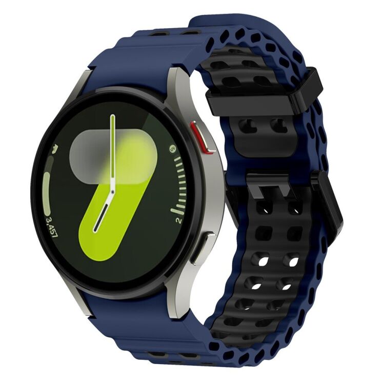 Ремінець KALEBOL Ocean Strap для Samsung Galaxy Watch 4 / 4 Classic / 5 / 5 Pro / 6 / 6 Classic / 7 / FE - Midnight Blue / Black: фото 4 з 9