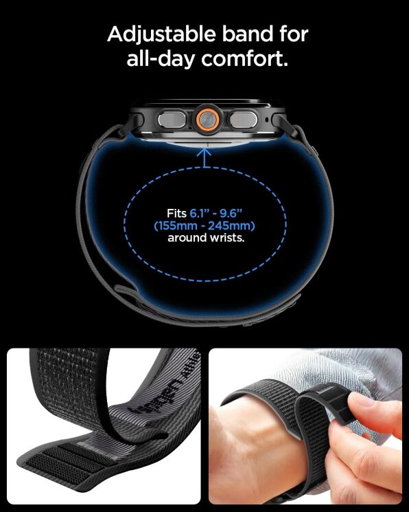 Ремешок Spigen Athlex Air для Samsung Galaxy Watch Ultra 2 / Ultra / Ultra (2025) AMP11614 - Black / Grey (427009BH) Ремешок Spigen Athlex Air для Samsung Galaxy Watch Ultra 2 / Ultra / Ultra (2025) AMP11614 - Black / Grey: фото 14 из 14