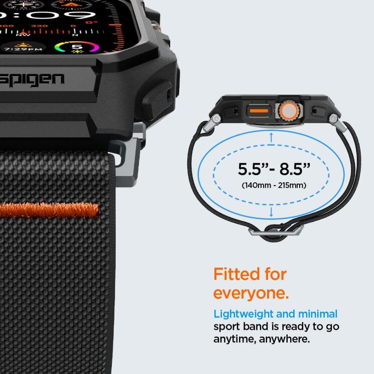 Ремешок Spigen (SGP) Lite Fit Pro для Apple Watch Ultra / Ultra 2 (49mm) - Matte Black: фото 12 из 16