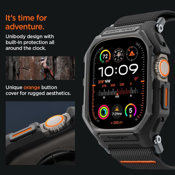 Ремешок Spigen (SGP) Lite Fit Pro для Apple Watch Ultra / Ultra 2 (49mm) - Matte Black: фото 13 из 16