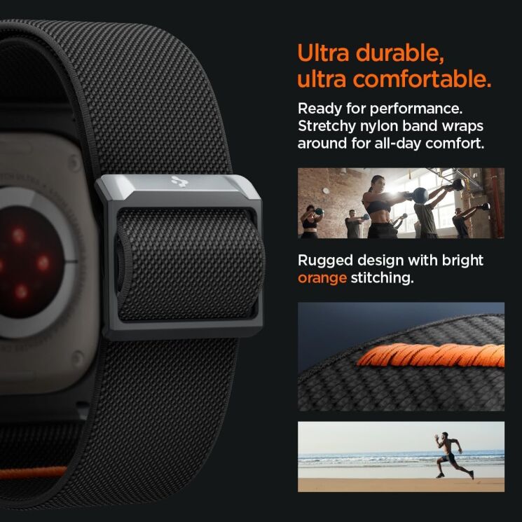 Ремешок Spigen (SGP) Lite Fit Pro для Apple Watch Ultra / Ultra 2 (49mm) - Matte Black: фото 14 из 16