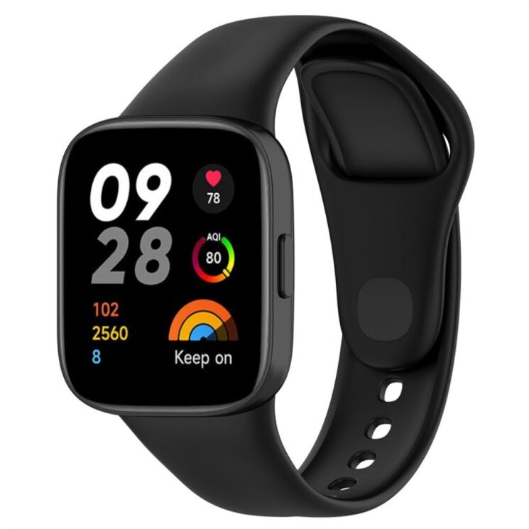 Ремешок UniCase Silicone Band для Xiaomi Redmi Watch 3 - Black: фото 2 из 5
