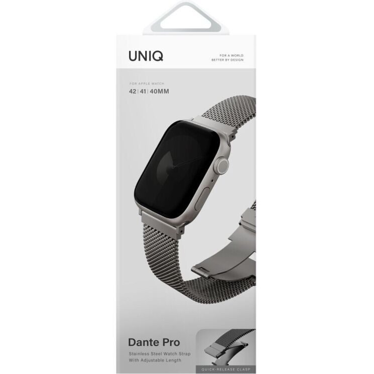 Ремінець UNIQ Dante Pro для Apple Watch 42 (Series 10) / 41 / 40 / SE 40 - Silver: фото 3 з 3