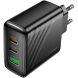 Мережевий зарядний пристрій Hoco CS26A PD45W (USB + 2Type-C) - Black (960227B). Фото 2 з 9