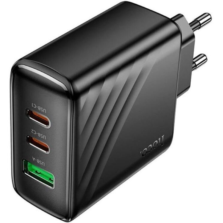 Мережевий зарядний пристрій Hoco CS26A PD45W (USB + 2Type-C) - Black: фото 2 з 9