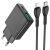 Сетевое зарядное устройство Hoco N38 (20W) + кабель Type-C to Lightning - Black: фото 1 из 9