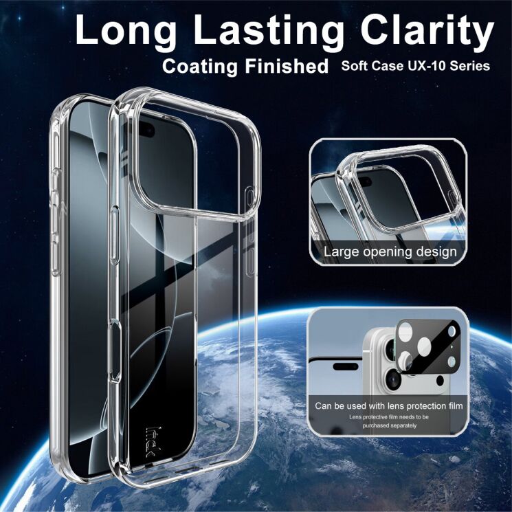 Силиконовый чехол IMAK UX-10 Series для Apple iPhone 17 Pro - Transparent: фото 3 из 7