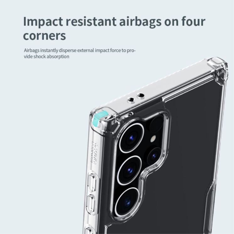Силиконовый чехол NILLKIN Nature TPU Pro для Samsung Galaxy S24 Ultra - Transparent: фото 11 из 17