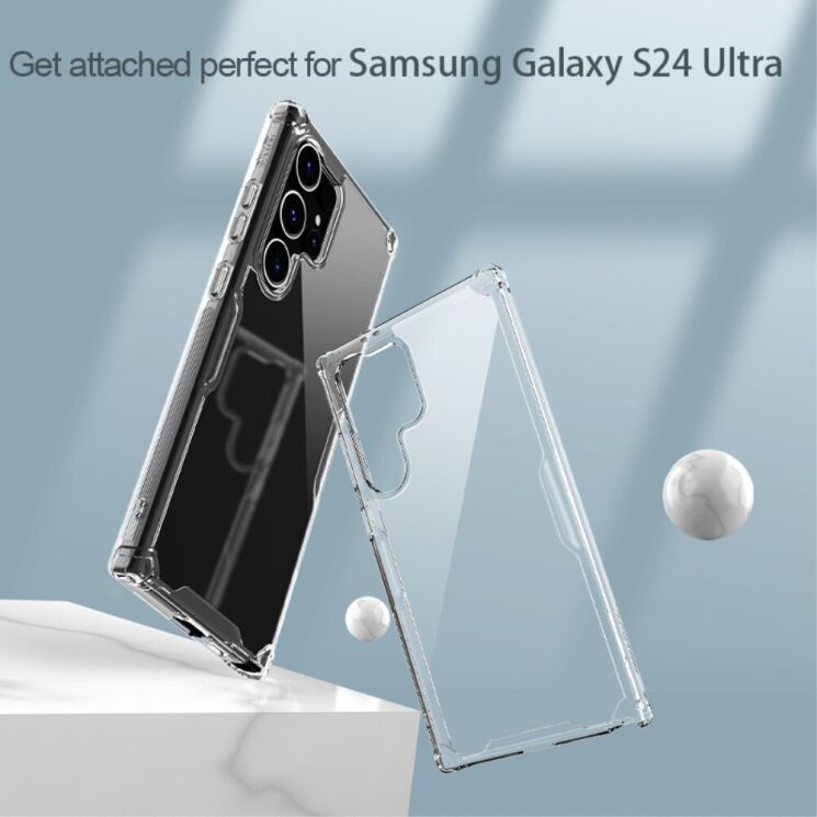 Силиконовый чехол NILLKIN Nature TPU Pro для Samsung Galaxy S24 Ultra - Transparent: фото 5 из 17