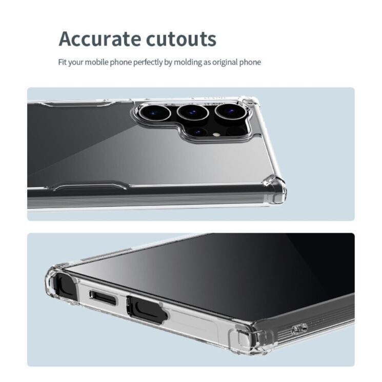 Силиконовый чехол NILLKIN Nature TPU Pro для Samsung Galaxy S24 Ultra - Transparent: фото 14 из 17