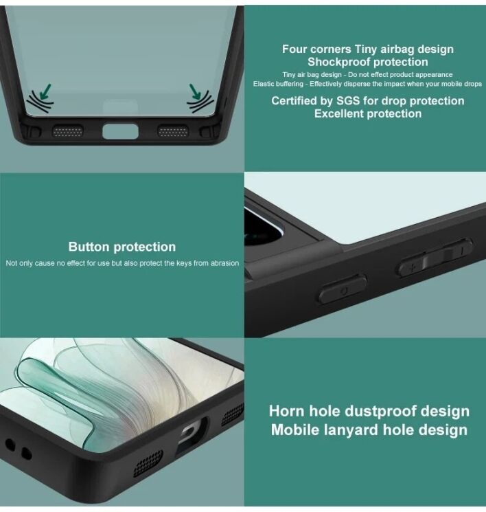 Силиконовый (TPU) чехол IMAK UX-9A Series для Xiaomi Redmi Note 14 Pro 5G / Poco X7 - Black: фото 6 из 8