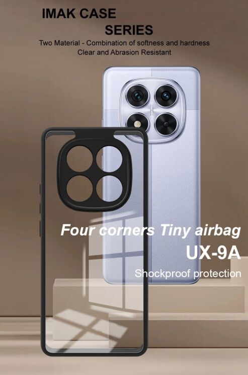 Силиконовый (TPU) чехол IMAK UX-9A Series для Xiaomi Redmi Note 14 Pro 5G / Poco X7 - Black: фото 3 из 8