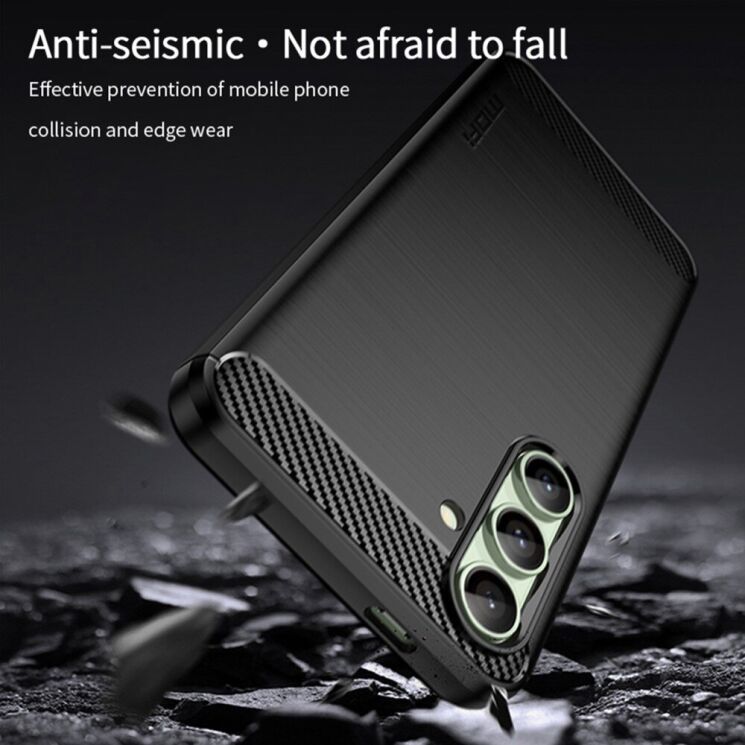 Силиконовый (TPU) чехол MOFI Carbon Fiber для Samsung Galaxy S24 FE (S721) - Black: фото 6 из 10