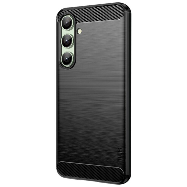 Силиконовый (TPU) чехол MOFI Carbon Fiber для Samsung Galaxy S24 FE (S721) - Black: фото 2 из 10