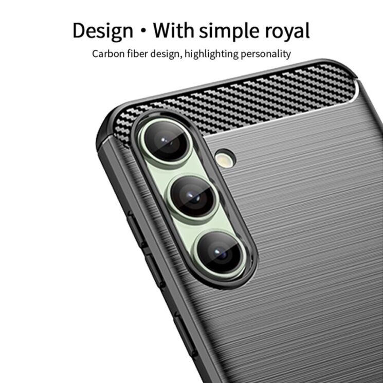 Силиконовый (TPU) чехол MOFI Carbon Fiber для Samsung Galaxy S24 FE (S721) - Black: фото 5 из 10