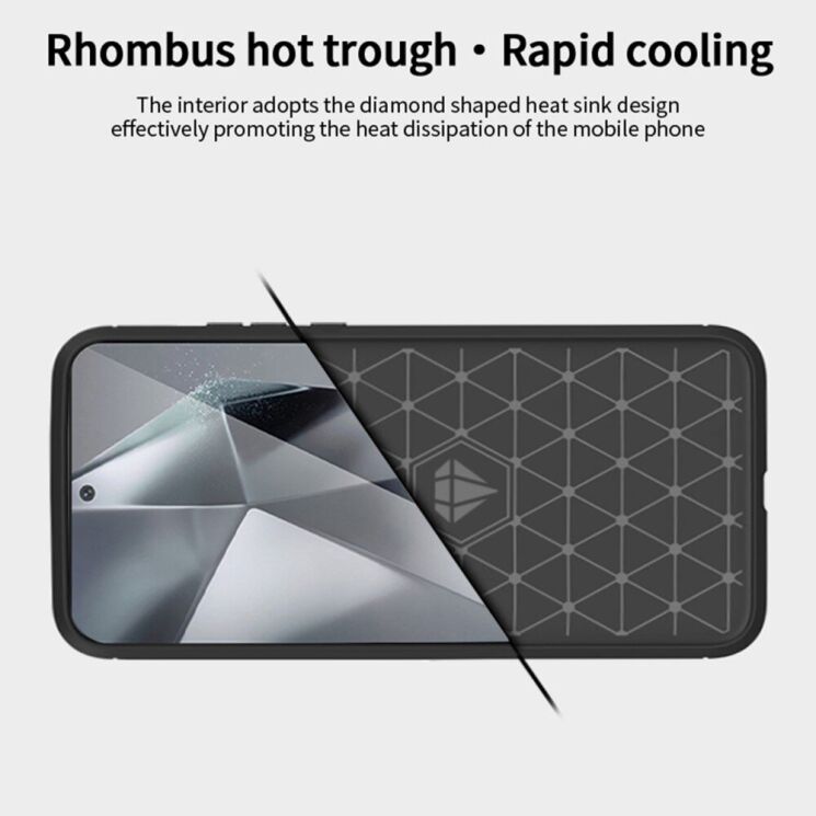 Силиконовый (TPU) чехол MOFI Carbon Fiber для Samsung Galaxy S24 FE (S721) - Black: фото 7 из 10