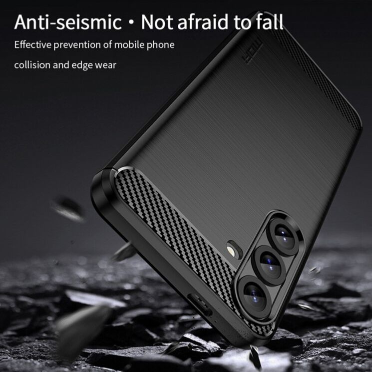 Силиконовый (TPU) чехол MOFI Carbon Fiber для Samsung Galaxy S25 Plus (S936) - Black: фото 5 из 9