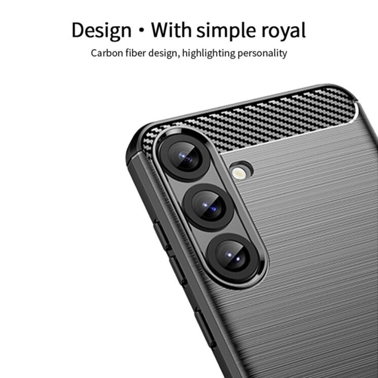 Силиконовый (TPU) чехол MOFI Carbon Fiber для Samsung Galaxy S25 Plus (S936) - Black: фото 4 из 9