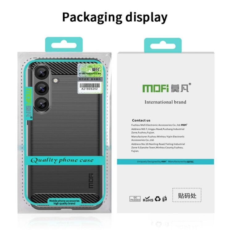 Силиконовый (TPU) чехол MOFI Carbon Fiber для Samsung Galaxy S25 Plus (S936) - Black: фото 9 из 9