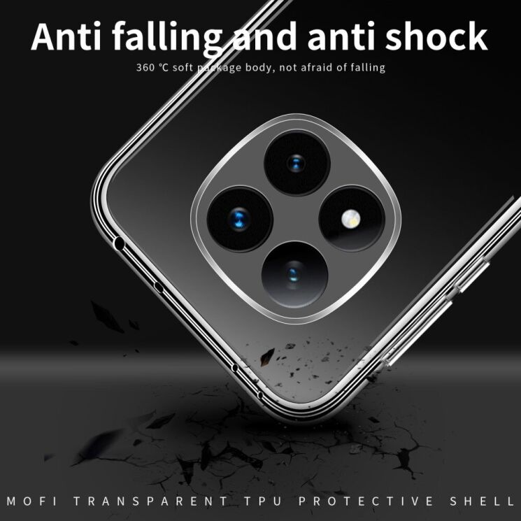 Силиконовый (TPU) чехол MOFI Thin Guard для Xiaomi Redmi Note 14 Pro - Transparent: фото 9 из 10