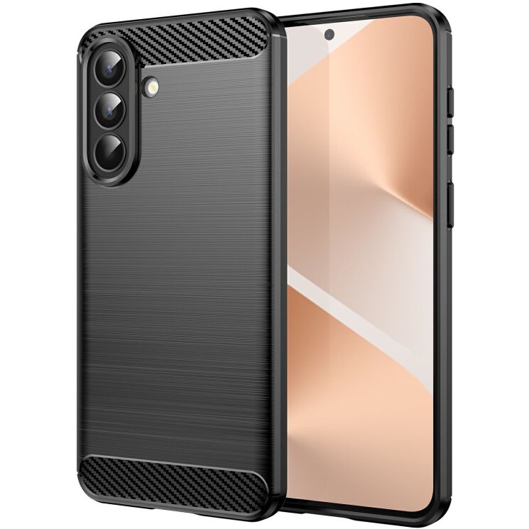 Силіконовий (TPU) чохол UniCase Carbon для Samsung Galaxy A57 (A576) - Black: фото 1 з 8