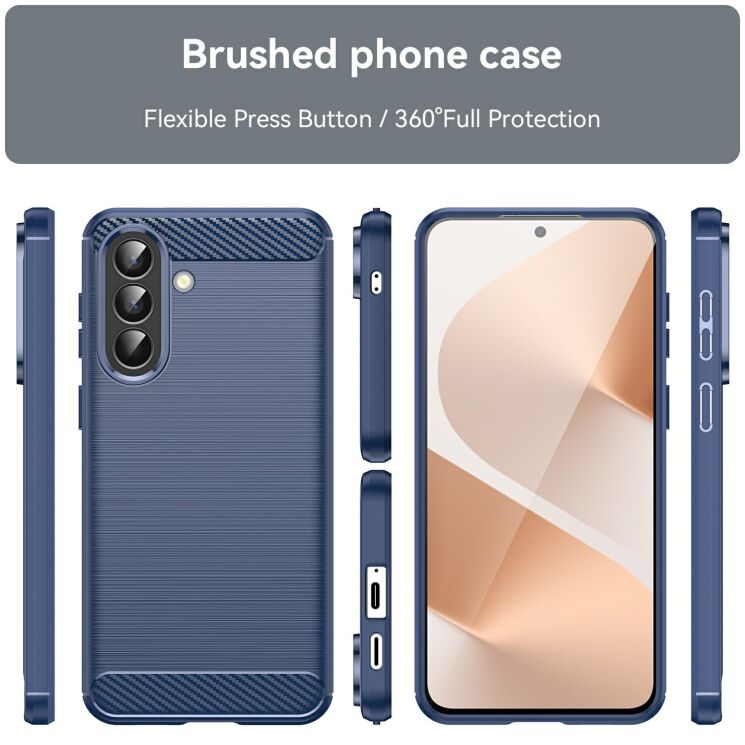 Силіконовий (TPU) чохол UniCase Carbon для Samsung Galaxy A57 (A576) - Black: фото 8 з 8