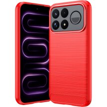 Силиконовый (TPU) чехол UniCase Carbon для Xiaomi Poco F9 Ultra - Red: фото 1 из 9