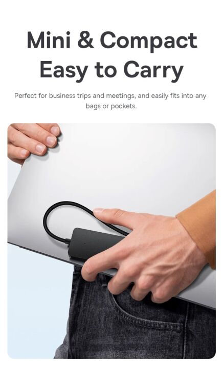 USB HUB Baseus UltraJoy Series USB to 4USB (15cm) B0005280B111-00 - Black: фото 8 з 18