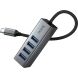 USB HUB Hoco HB1C 4 in 1 Type-C to 4USB 3.0 (0.2m) - Metal Grey (896472H). Фото 3 з 9