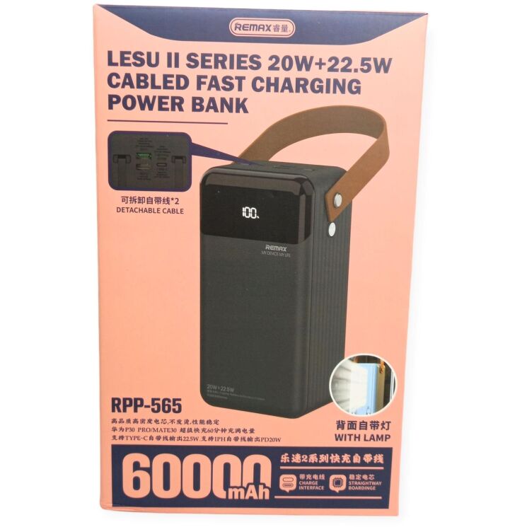 Внешний аккумулятор Remax RPP-565 20W+22.5W (60000mAh) - Gray: фото 9 из 15