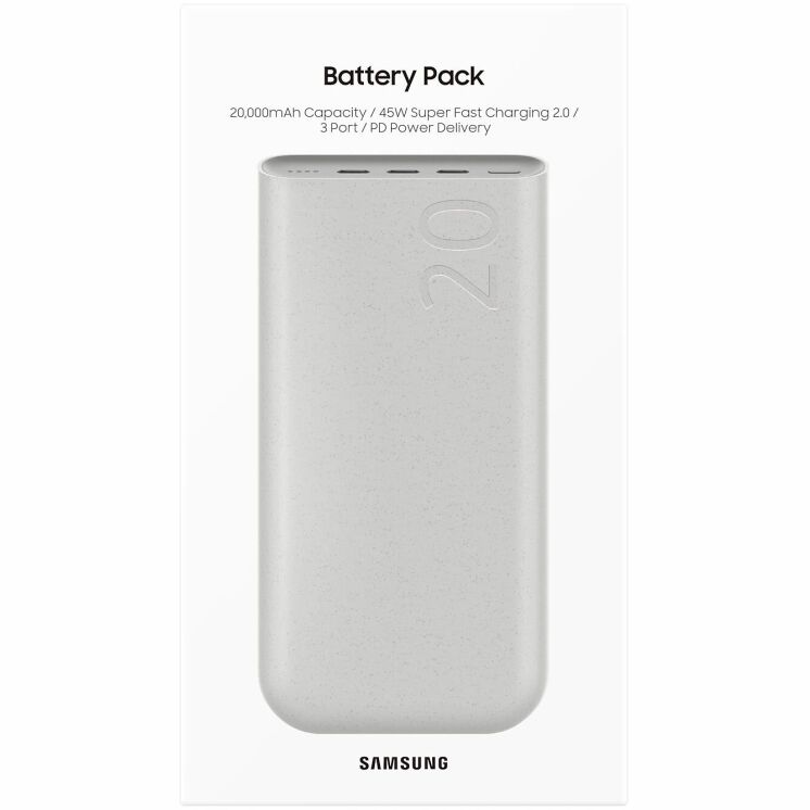 Внешний аккумулятор Samsung Battery Pack 45W (20000mAh) EB-P4520XUEGEU - Beige: фото 7 из 7