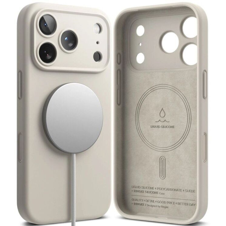 Защитный чехол Ringke Silicone Magnetic для iPhone 18 Pro Max (8800380462083) - Stone: фото 2 из 19
