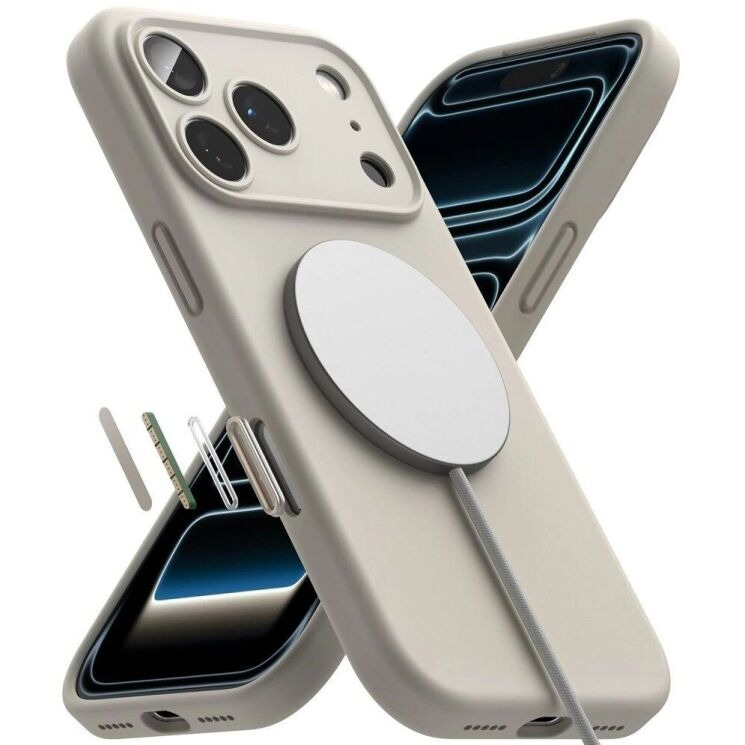 Защитный чехол Ringke Silicone Magnetic для iPhone 18 Pro Max (8800380462083) - Stone: фото 5 из 19
