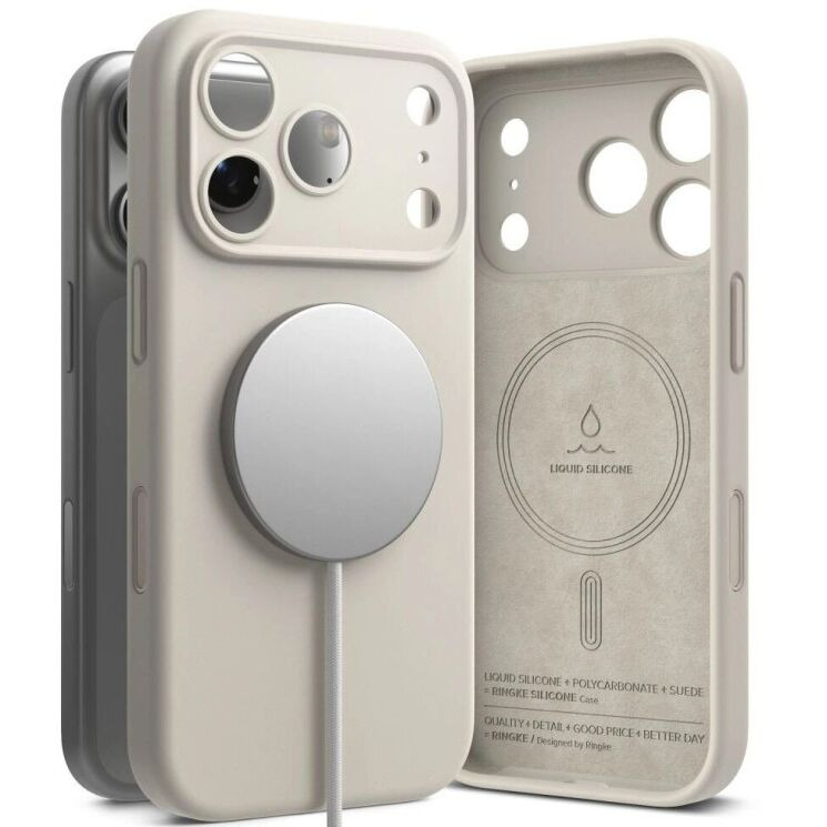 Защитный чехол Ringke Silicone Magnetic для iPhone 18 Pro Max (8800380462083) - Stone: фото 1 из 19