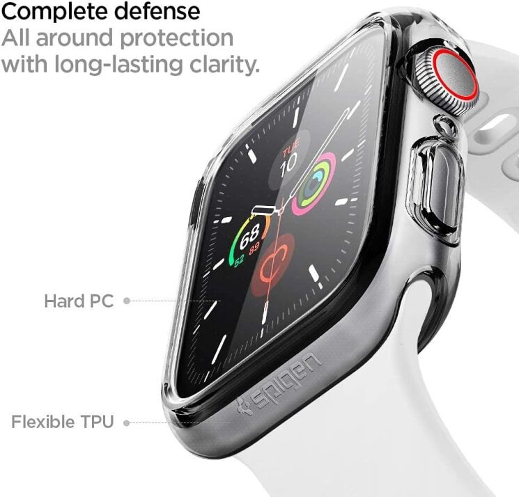 Защитный чехол Spigen (SGP) Ultra Hybrid (FW) для Apple Watch 44 mm / SE 44 mm - Clear: фото 11 из 15