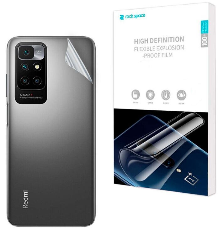 Защитная пленка на заднюю панель RockSpace Explosion-Proof SuperClear для Xiaomi Redmi 10 / 10 (2022) / 10 Prime: фото 1 из 9